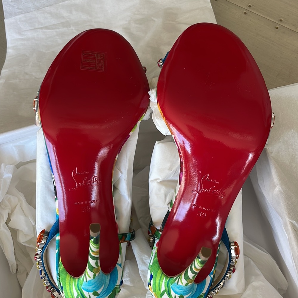 Christian louboutin Rosapetra multi color stiletto sandal 100mm sz 39 - Picture 8 of 11